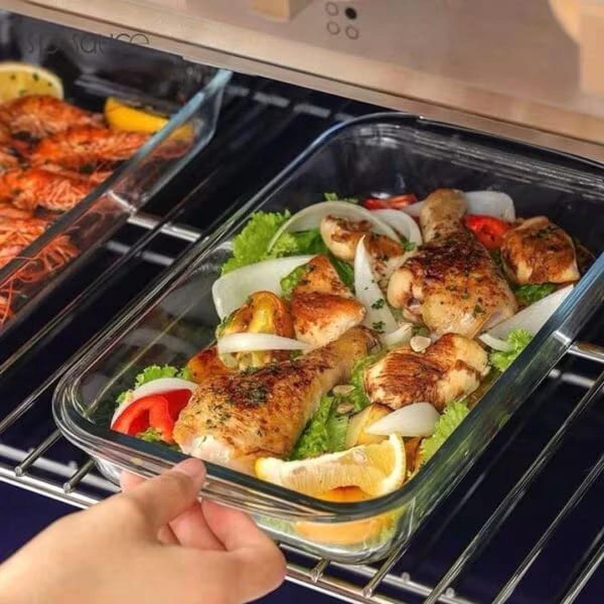 4Pc Glass Baking Tin Set