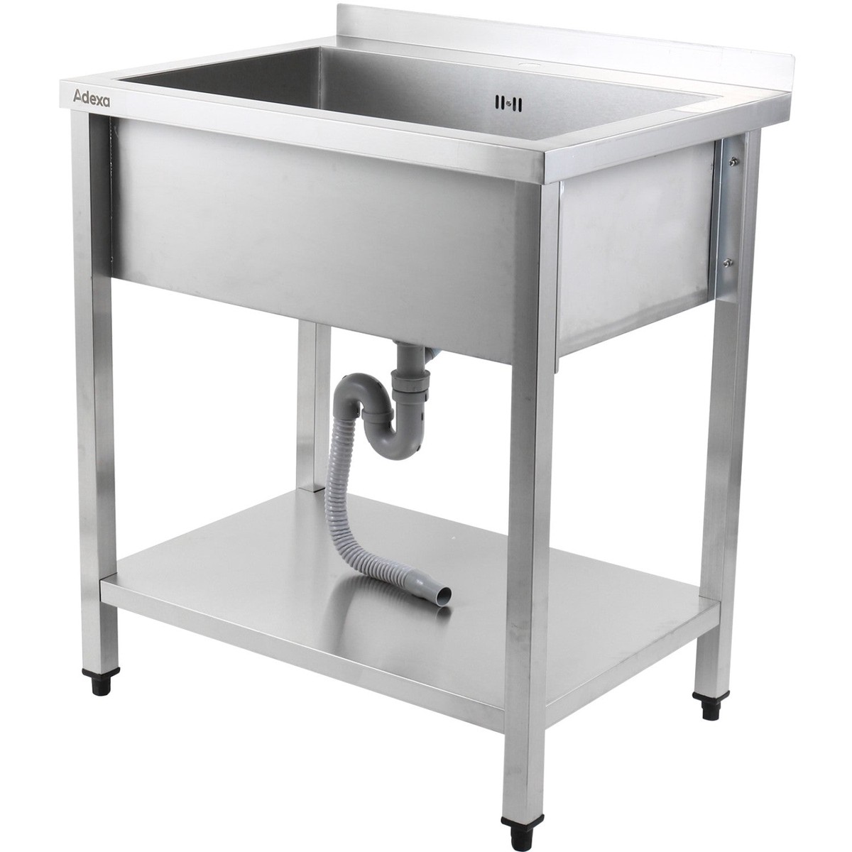 B GRADE Commercial Pot Wash Sink Stainless steel 1 bowl Splashback Bottom shelf 1000x600x900mm Square legs | PSA10060U B GRADE