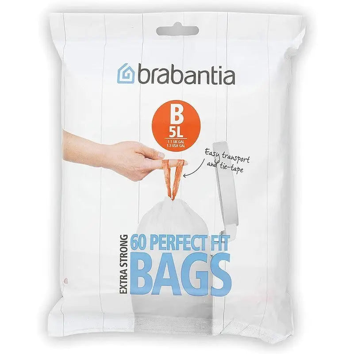 Brabantia Perfectfit Waste Bin Bags [Dispenser Pack 60 Bags] – 5 Litre – Code B