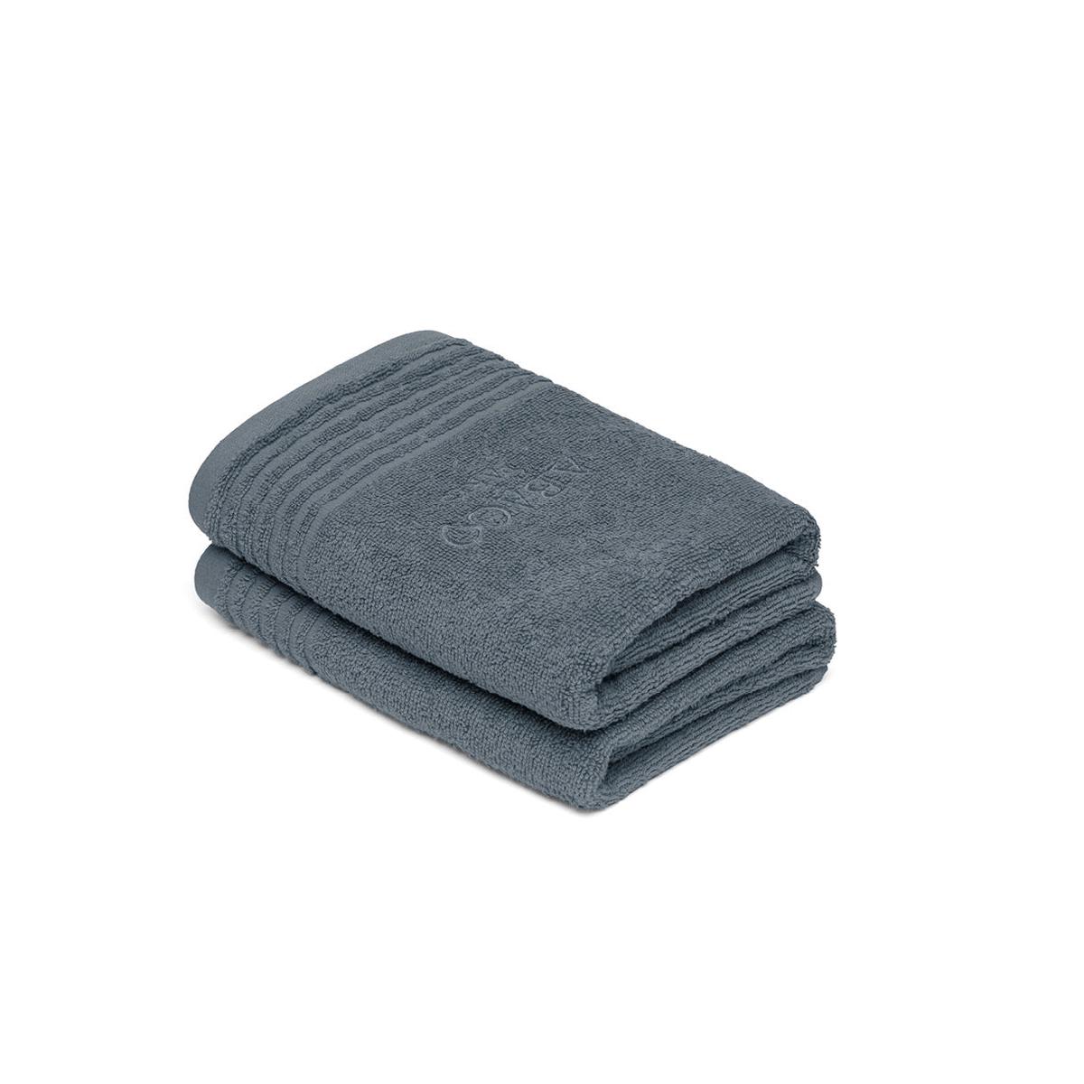Hand towel combed cotton LT – Ecume – 2 x (50 x 100 cm) – Prussian blue