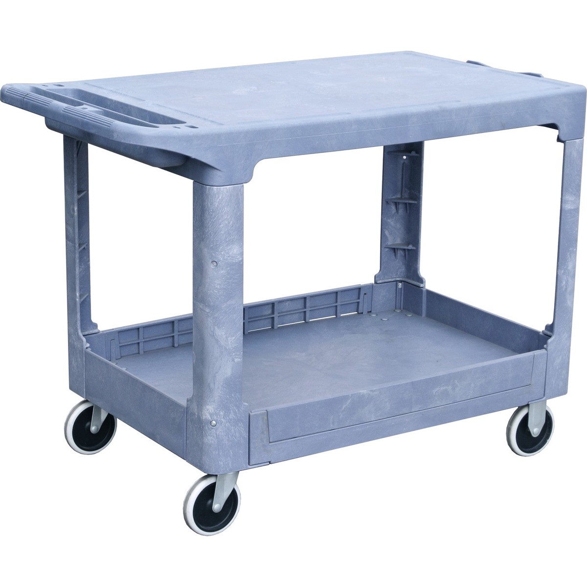 Professional Heavy Duty 2-Tier Plastic Utility Trolley with Flat Top & 227kg Capacity 920x640mm | PFC92642A