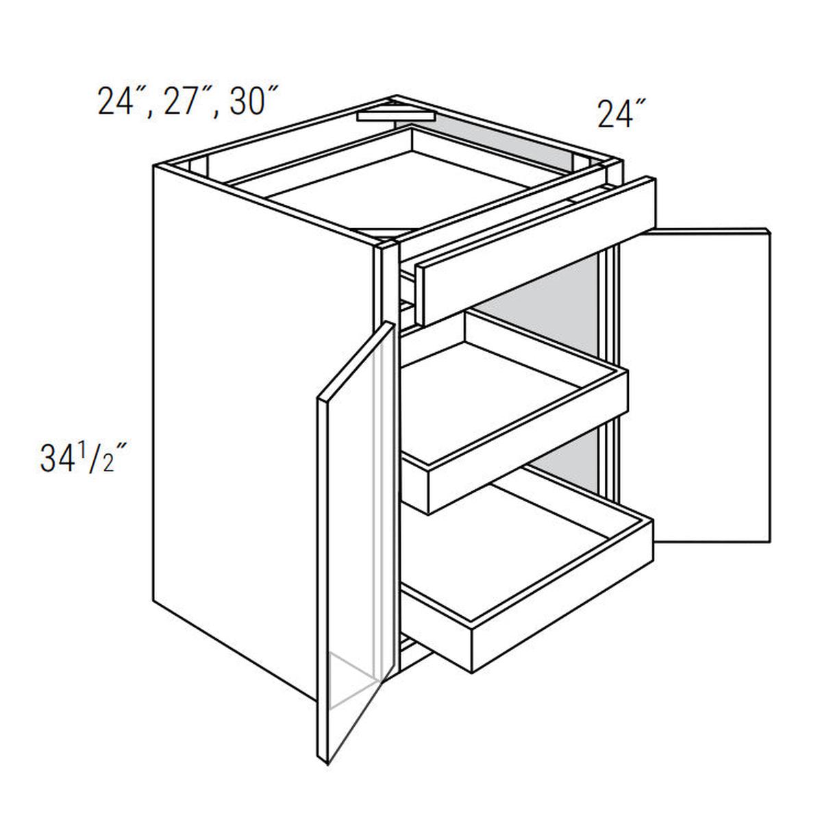 Rigby Mist 27″ Base Cabinet w/ 2 Rollout Shelves Pre-Assembled