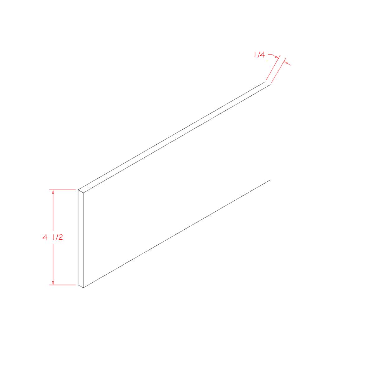 Shaker Cinder 1/4″ D x 4 1/2″ H x 96″ W Toe Kick 8′ Plywood