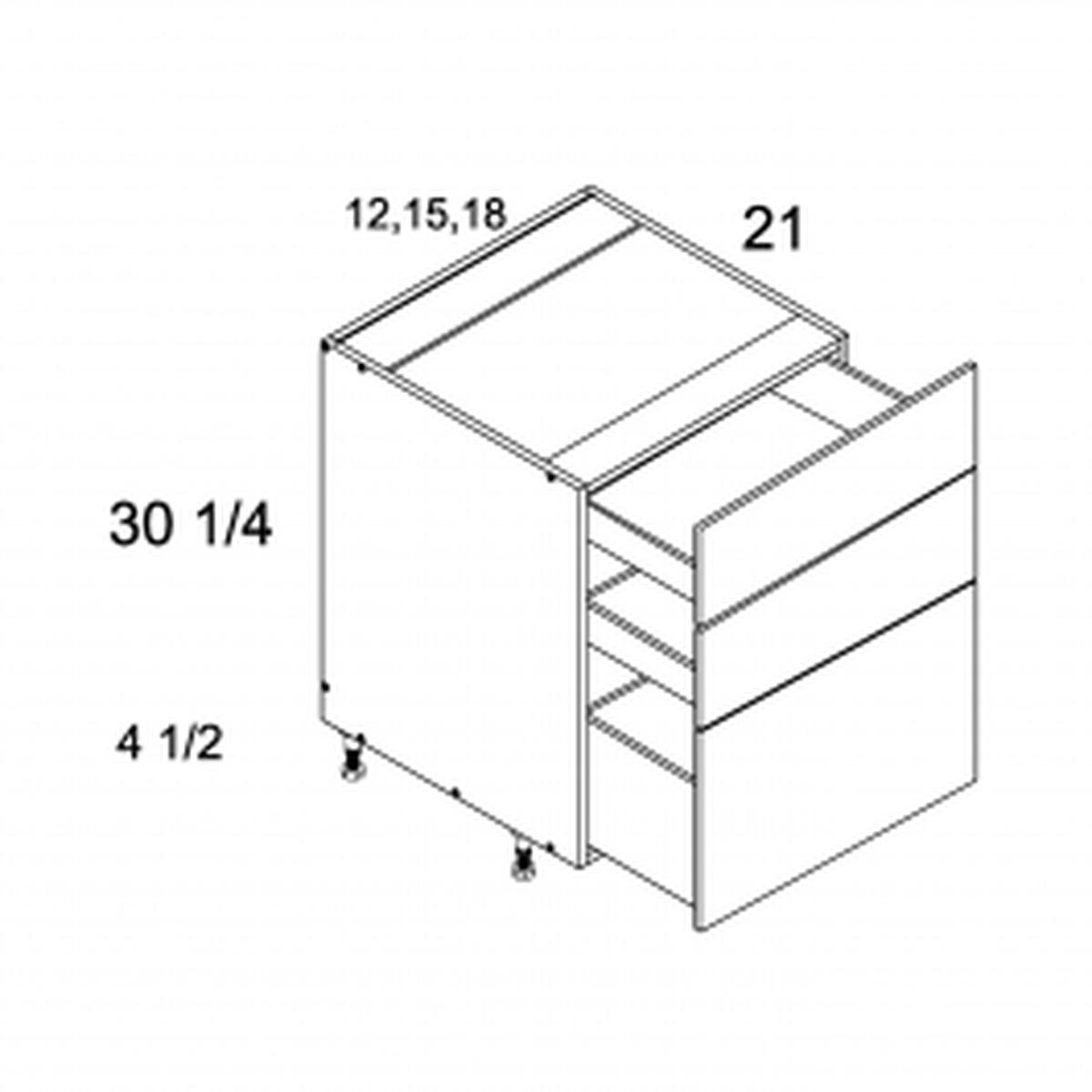 Torino White Pine 18″ Three Drawer Vanity Base