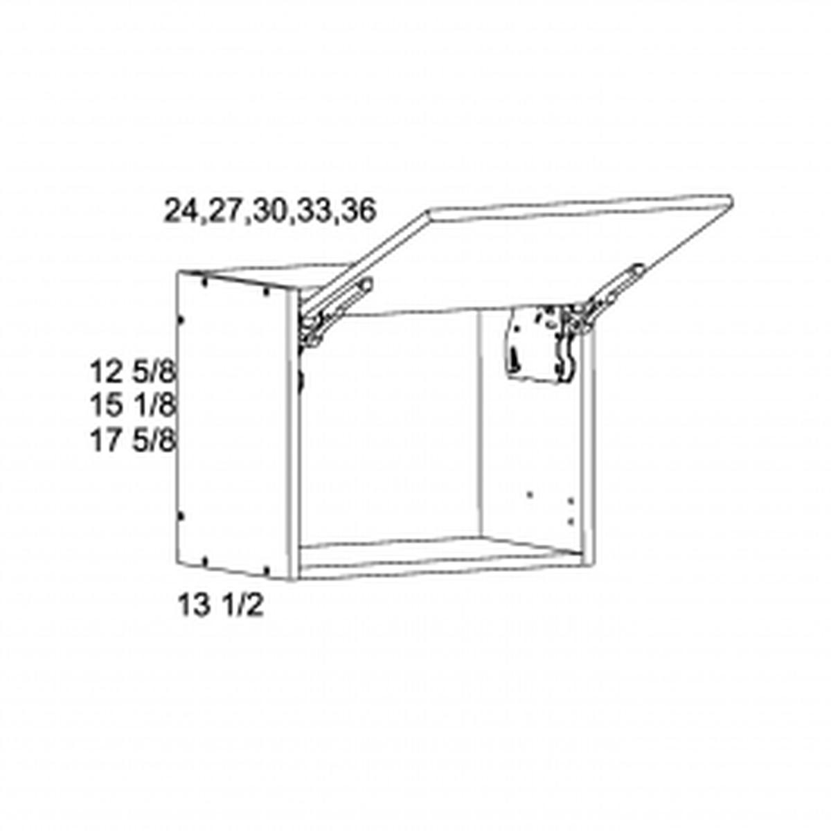 Torino White Pine 36″W x 15 1/8″H x 13.5″D Wall Flip Up Door Pre-Assembled