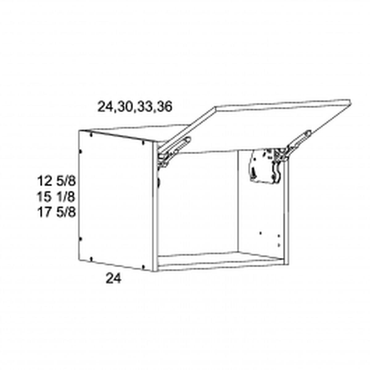 Torino White Pine 36″W x 17 3/4″H x 24″D Wall Flip Up Door