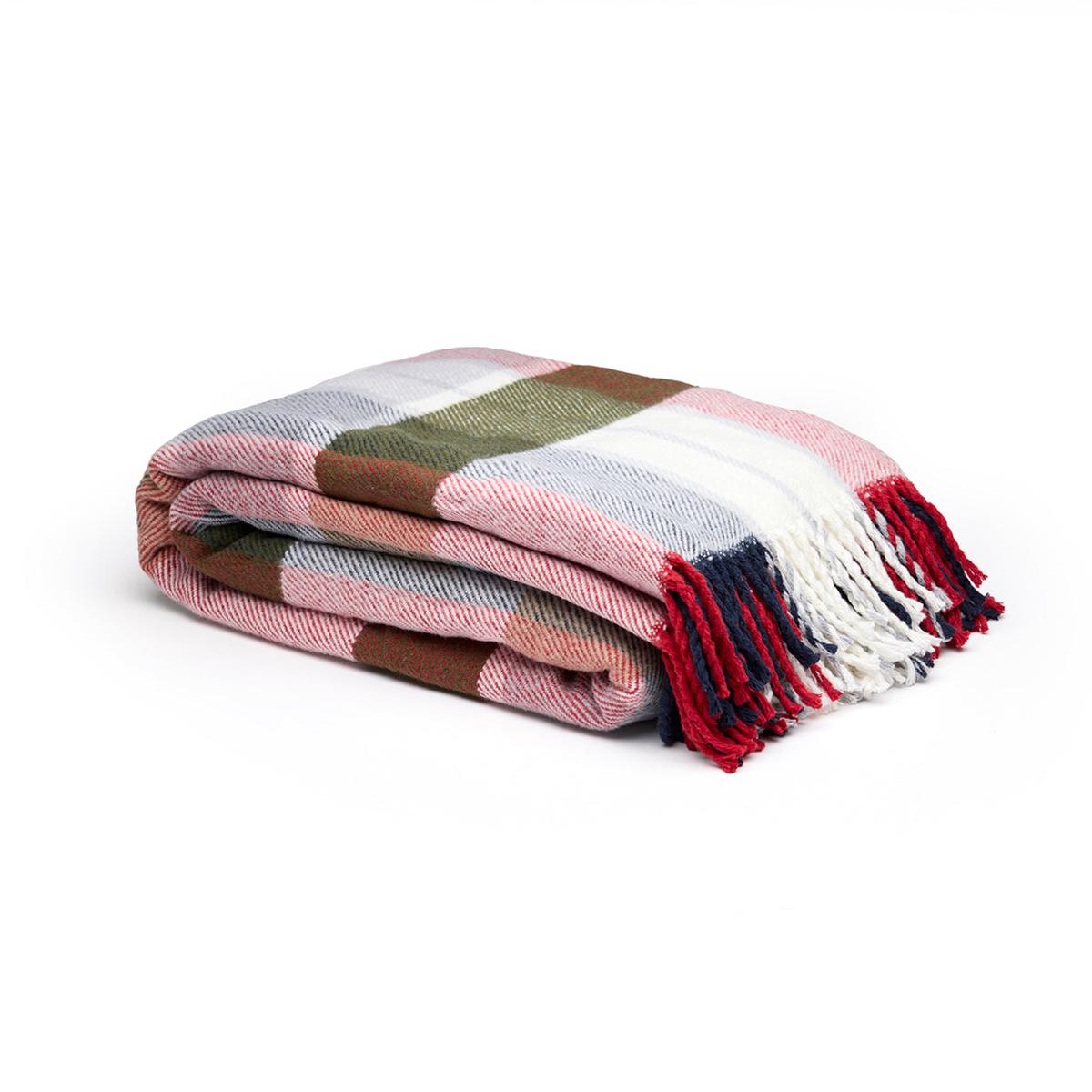 Woven plaid – Tartan Red / Blue – 130 x 180 cm