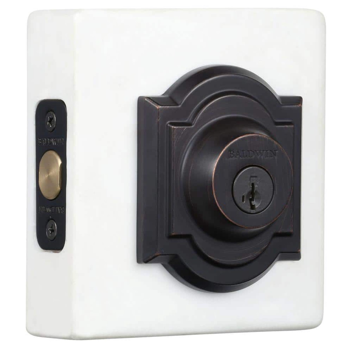 Baldwin Prestige Single Cylinder Venetian Bronze Arched Deadbolt with SmartKey Security