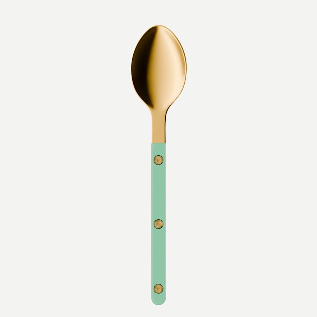 Bistrot Gold color Solid, Pastel green – Dessert spoon
