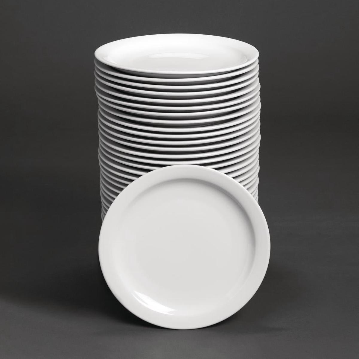 Bulk Buy Olympia Athena Narrow Rimmed Plates 255mm (36 Pack) (Pack of 36) PAS-S754
