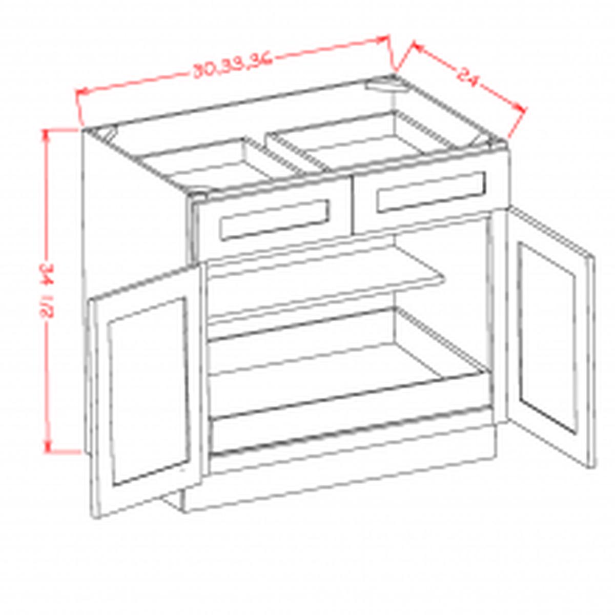 English Sage 33″ Base Cabinet w/ 1 Rollout Shelf