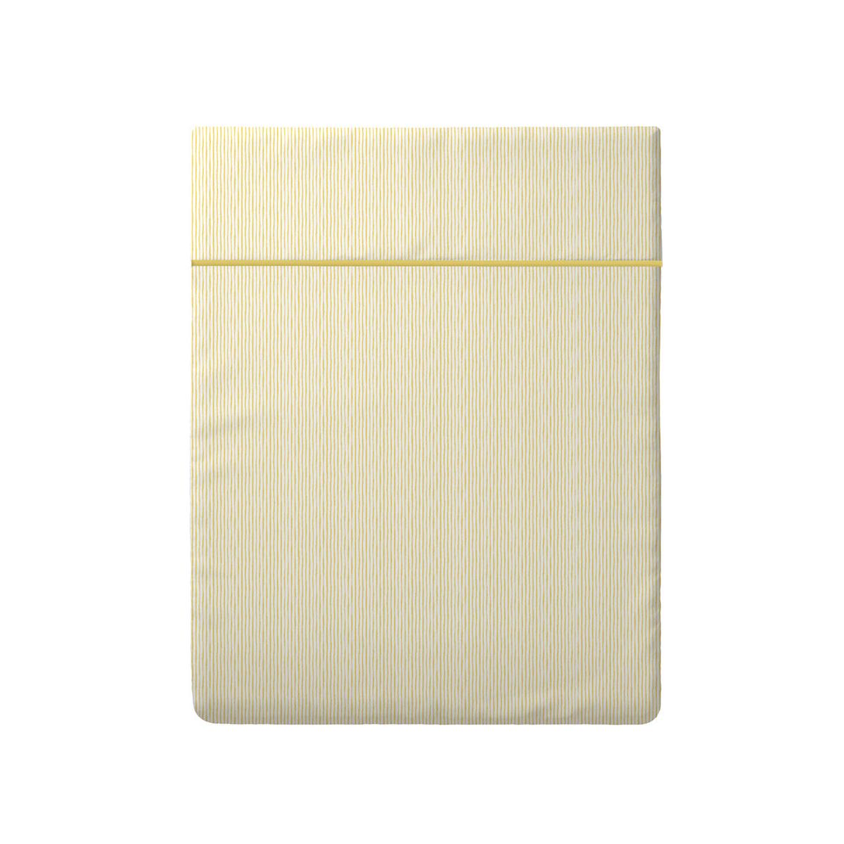 Flat sheet cotton satin – Lignes peintes Yellow