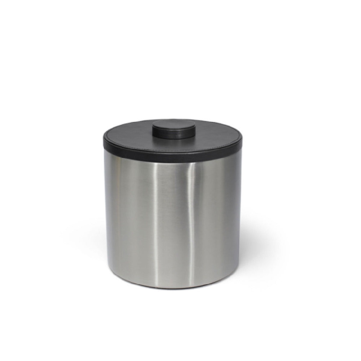 FOH RIB034BSS21 3qt Round Brushed Stainless Ice Bucket Silver With Black Lid