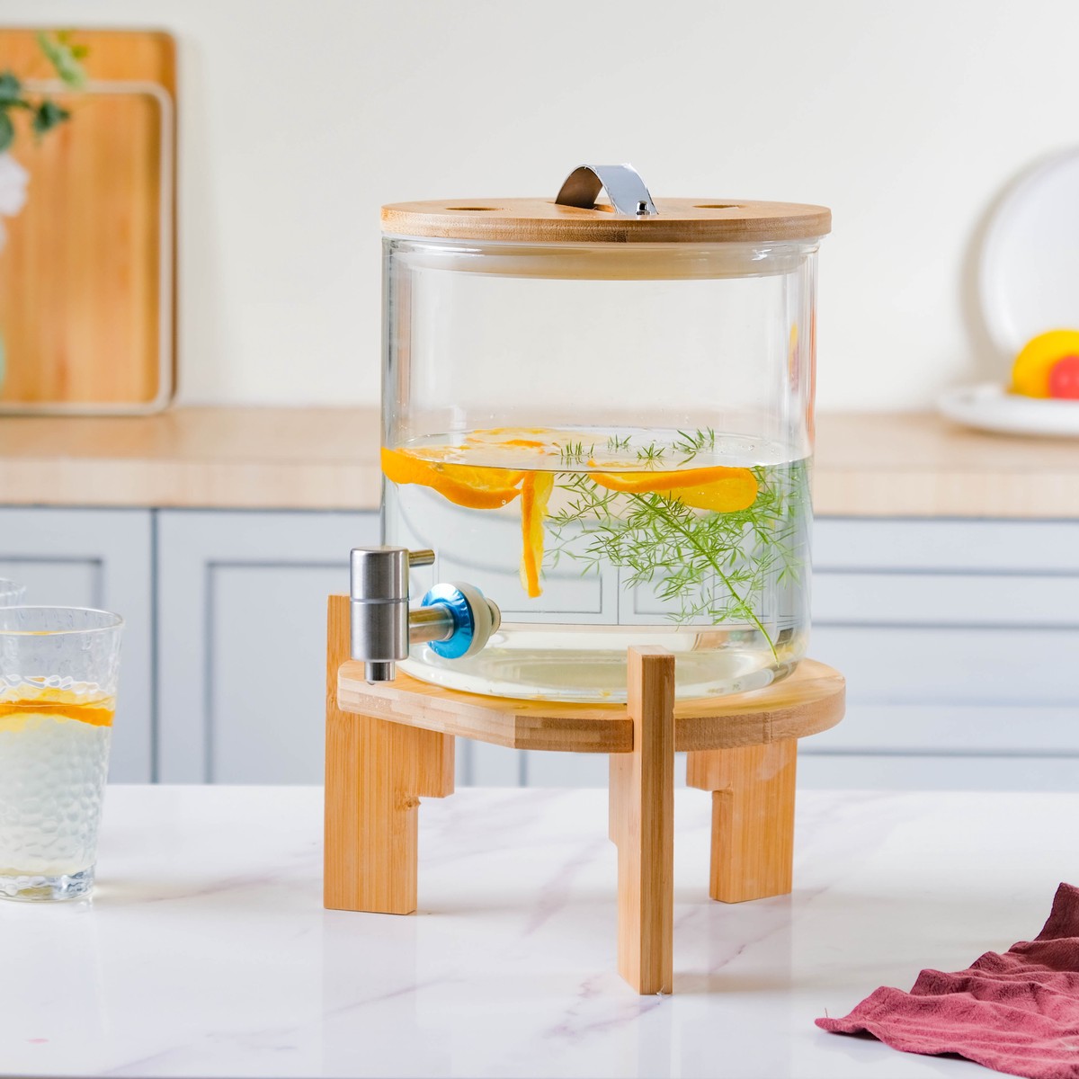 Glass Drink Dispenser Jar