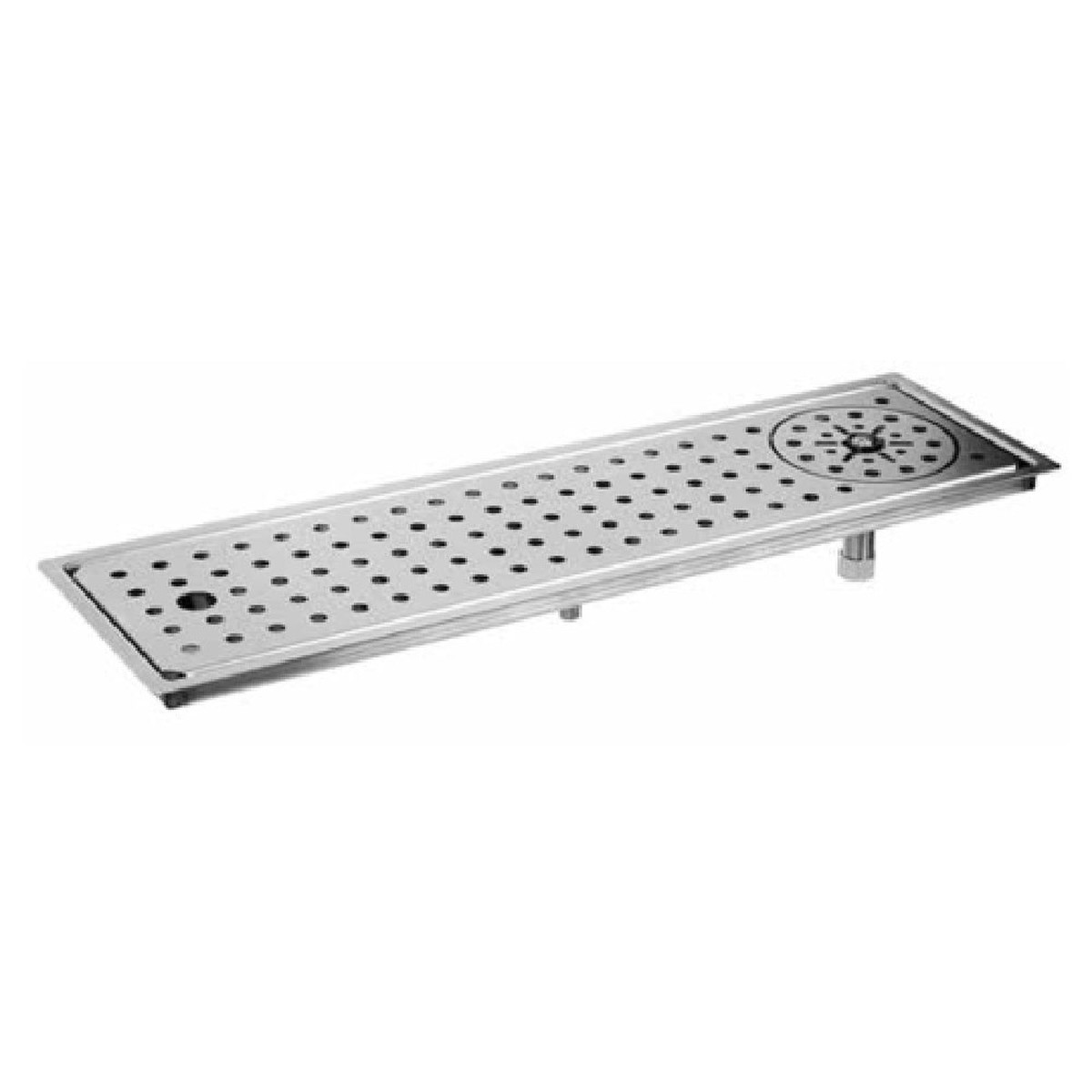 Glastender DI-RF24 24 Inch Drop-In Rinser Faucet Drain Tray Stainless Steel with Installation Kit