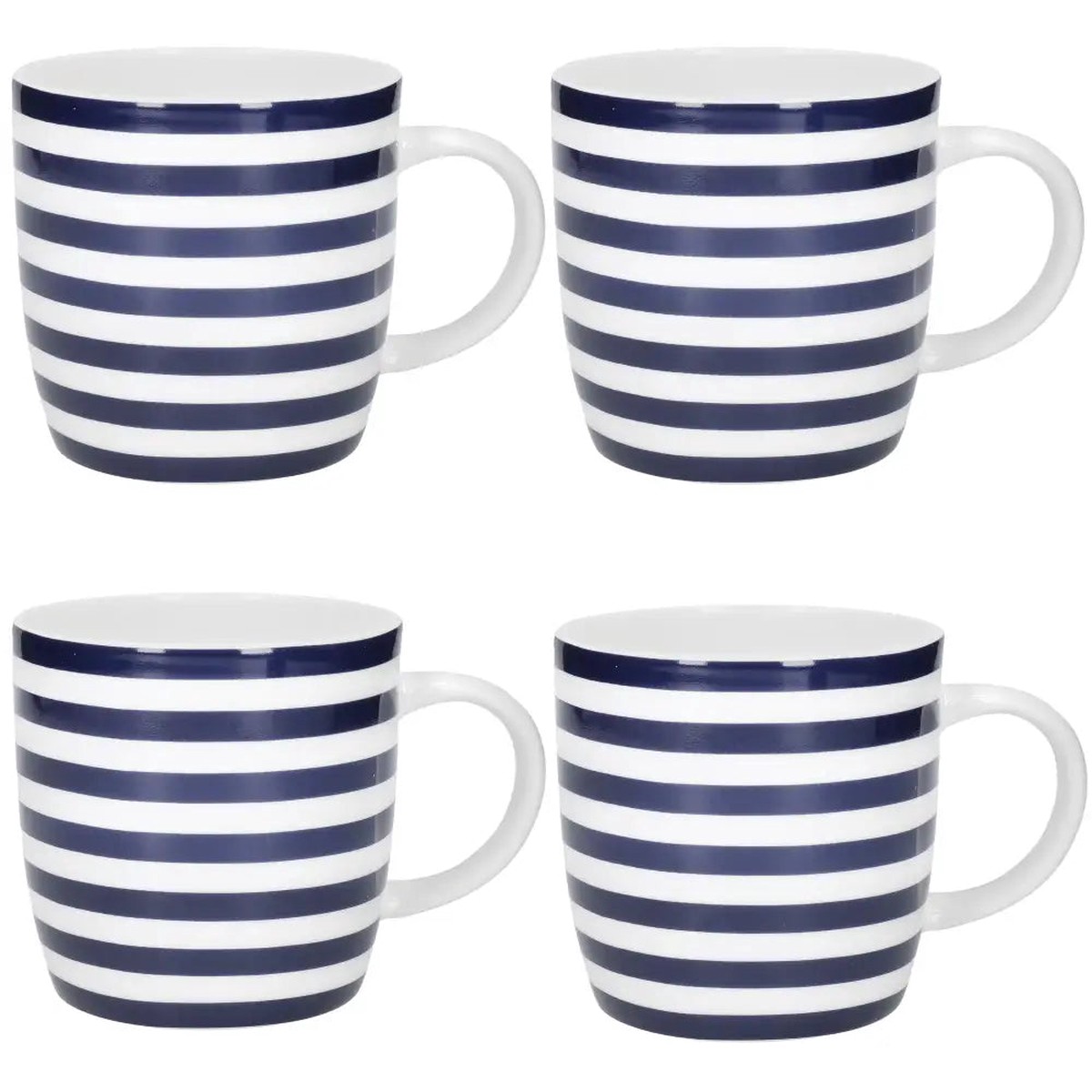 Kitchen Craft Barrel Mug Set Of 4 Nautical Stripe