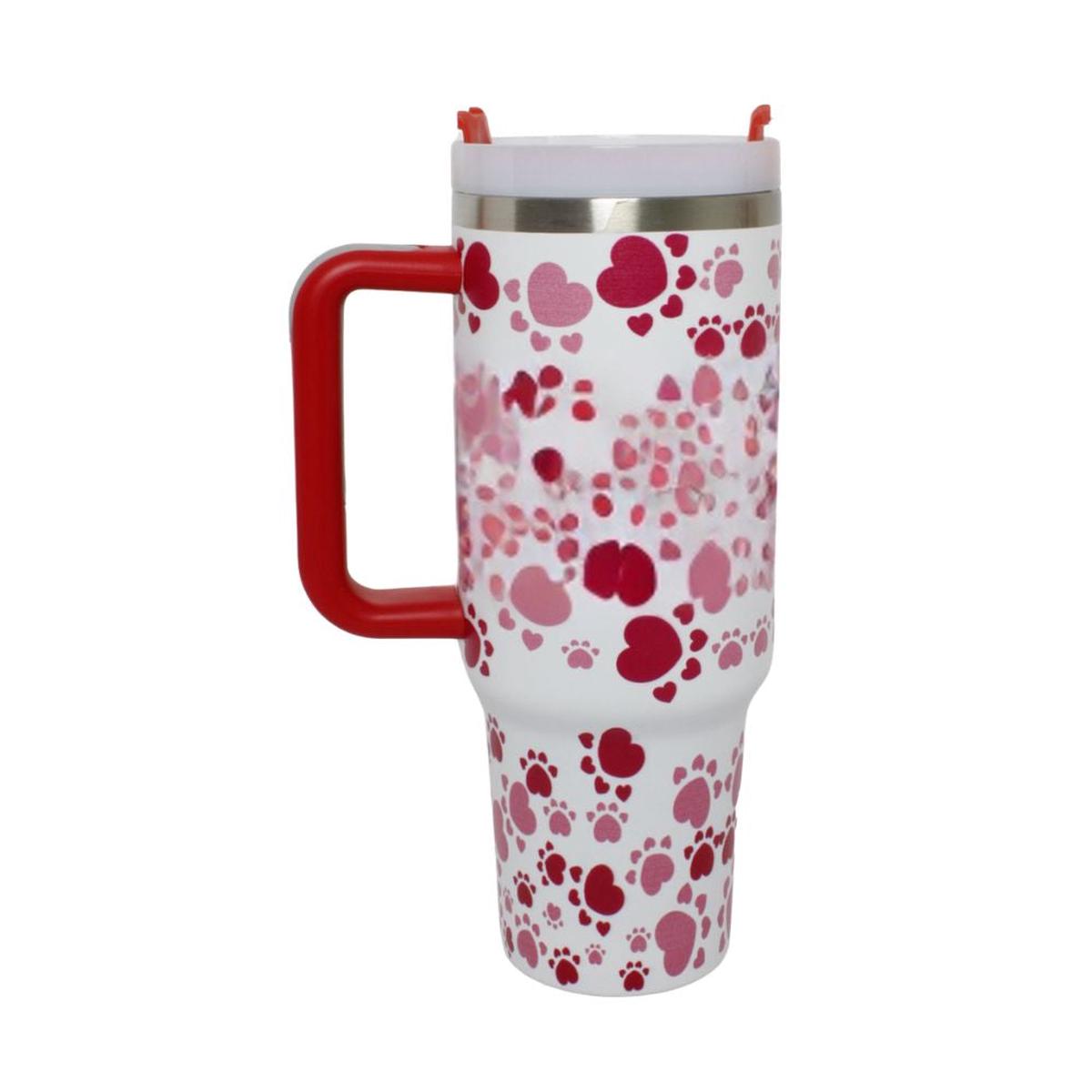 Mug Vacuum Printed Heart 1200ml Red
