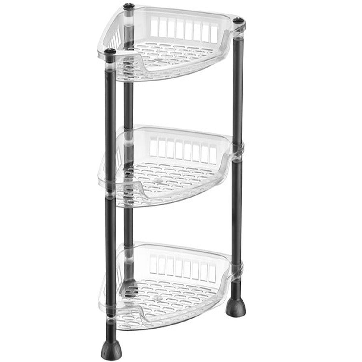 Plastic Organizer With Shelves 28X2.5X34 Cm – Clear & Black