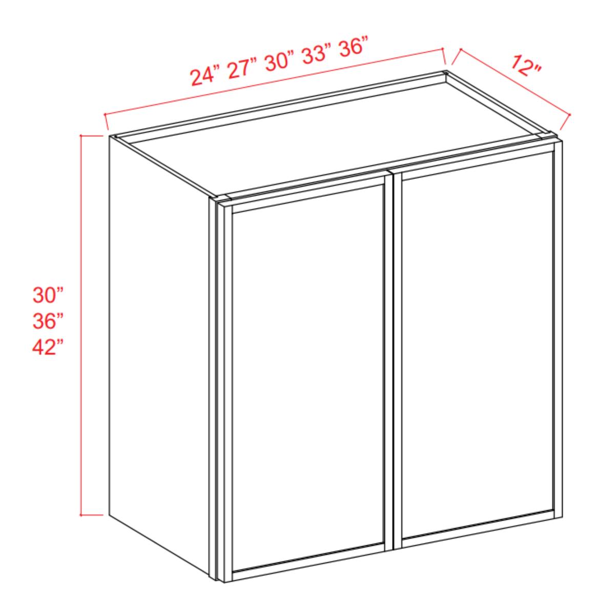 Slim Shaker White Dove Wall Cabinet – 33″W x 36″H x 12″D – 2D -2S