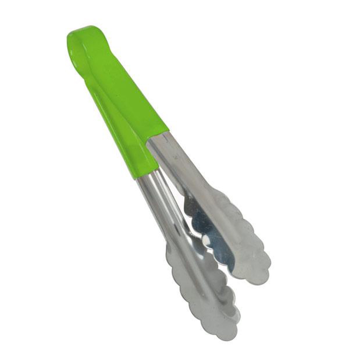 Thunder Group SLTG812G 12″L Stainless Steel Green Handle Utility Tongs