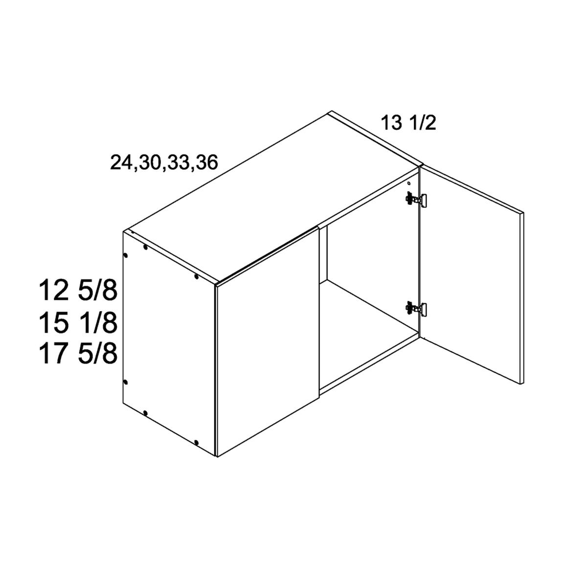 Torino White Pine 24″W x 17 3/4″H x 13-1/2″D Two Door Wall Pre-Assembled