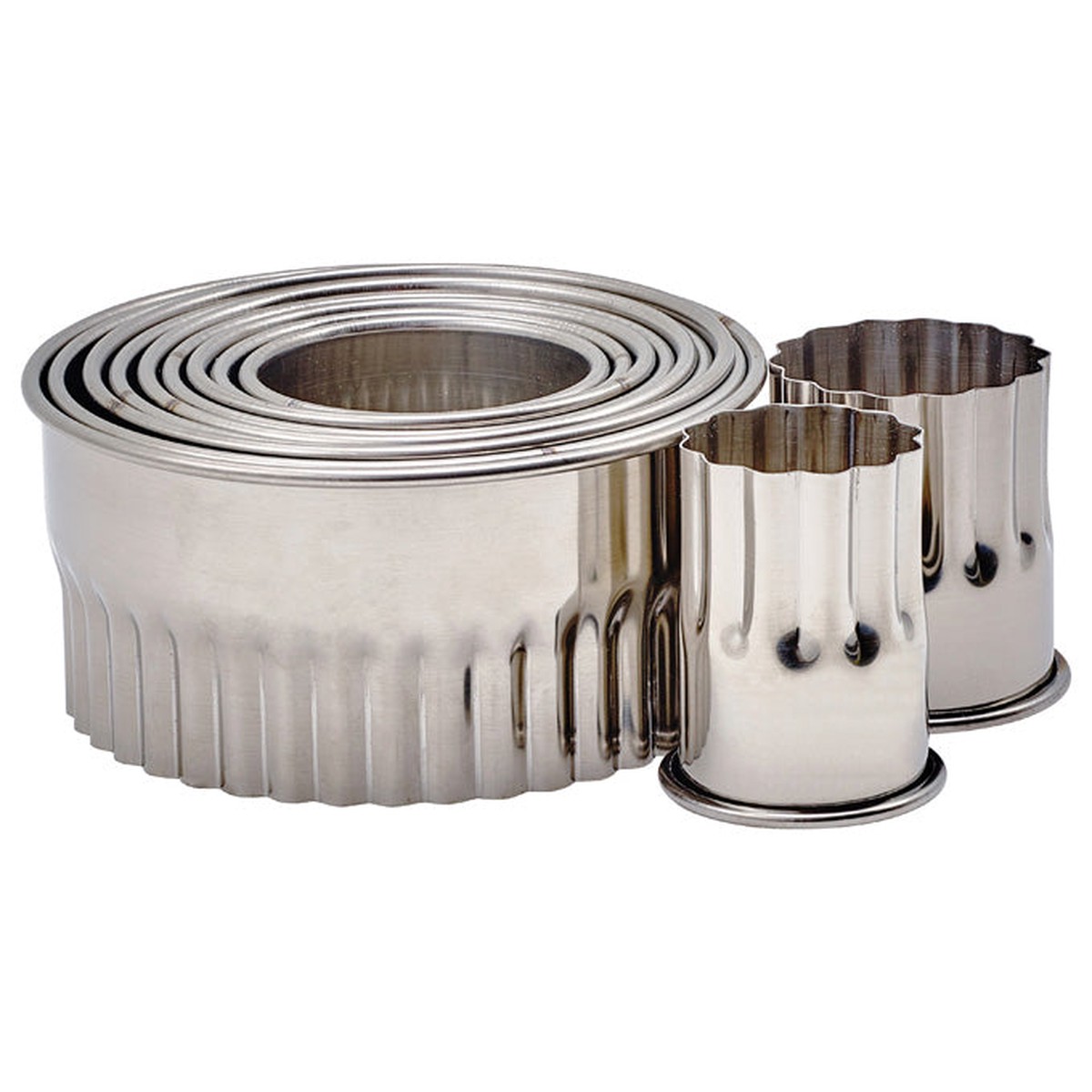 Winco CST-12 11-Piece Stainless Steel Cookie Cutter Set