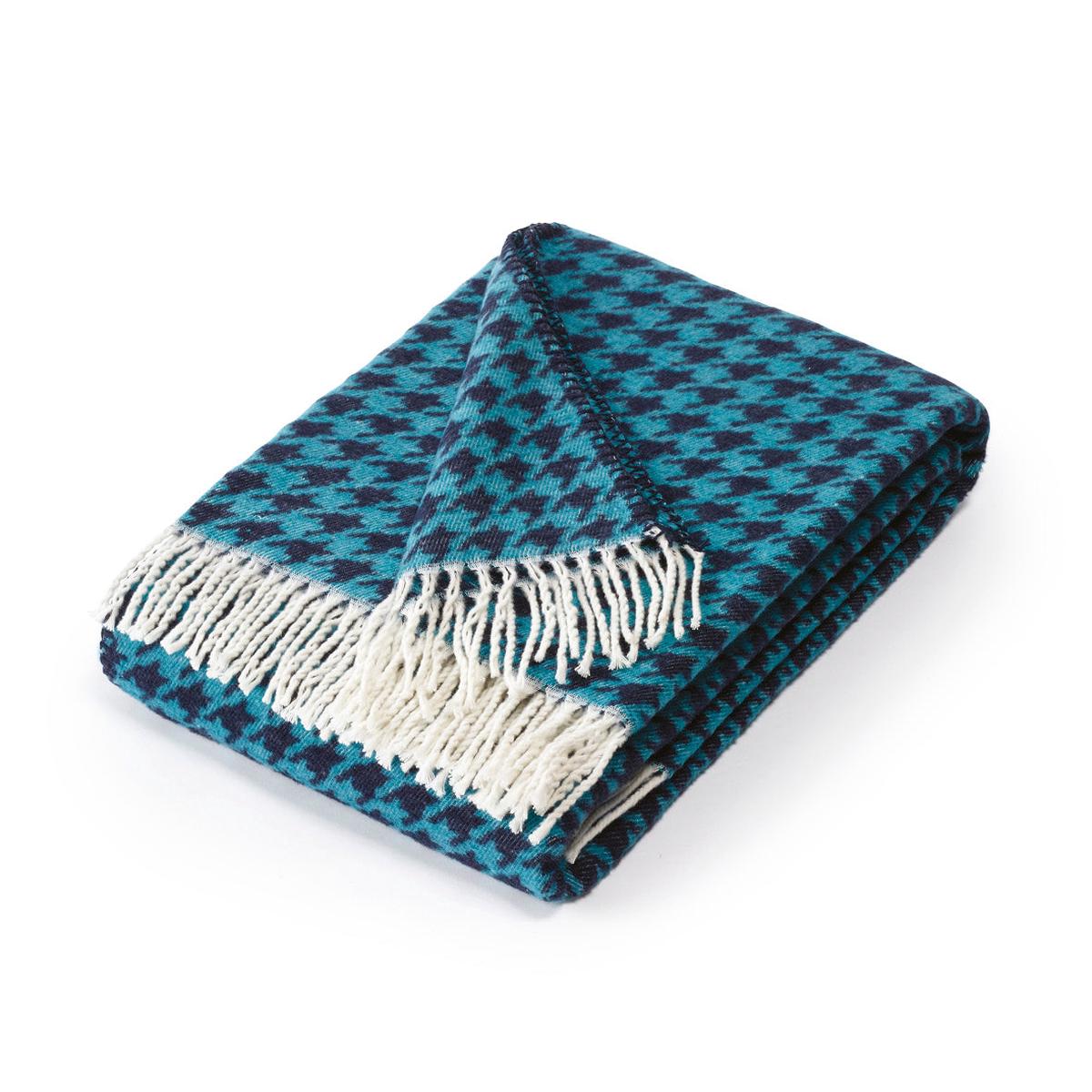 Woven plaid – Pied de Poule Blue