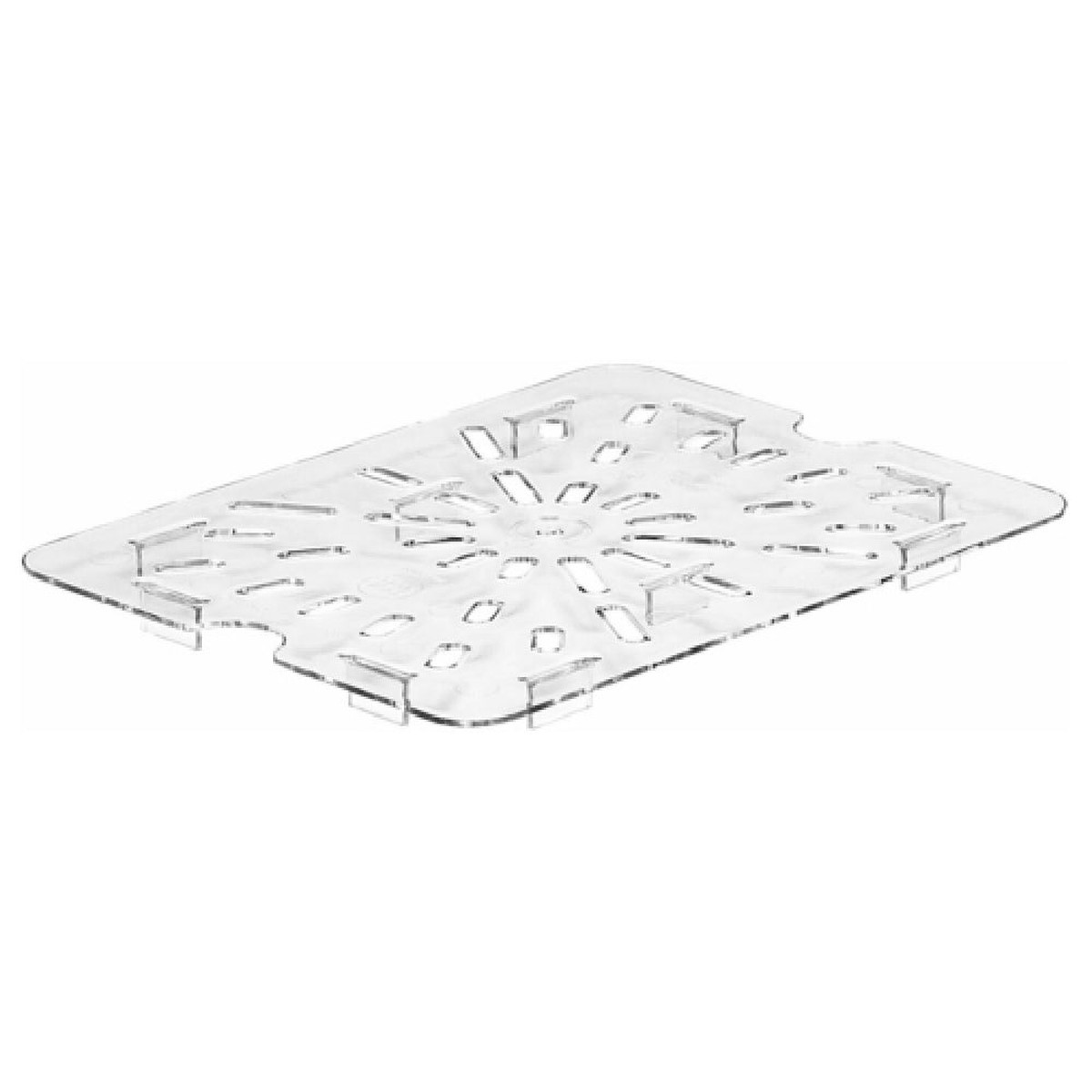 Cambro 20CWD135 1/2 Size Camwear Drain Shelf Clear Polycarbonate