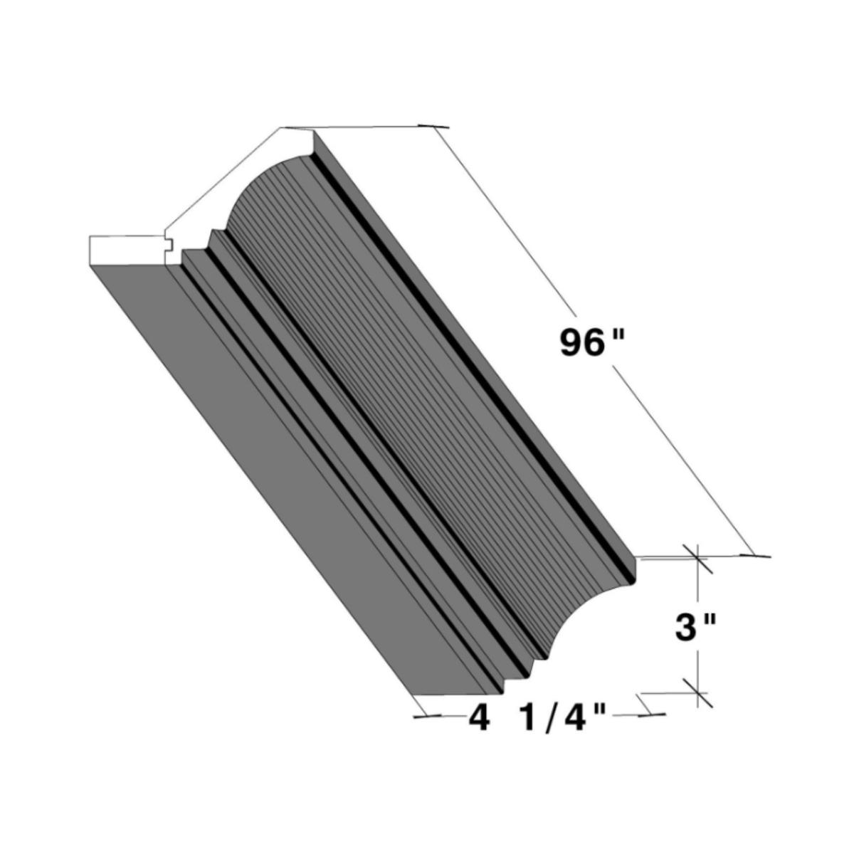 Cyber Grey Small Crown Molding W96″ X H2.5″ X D3.5″