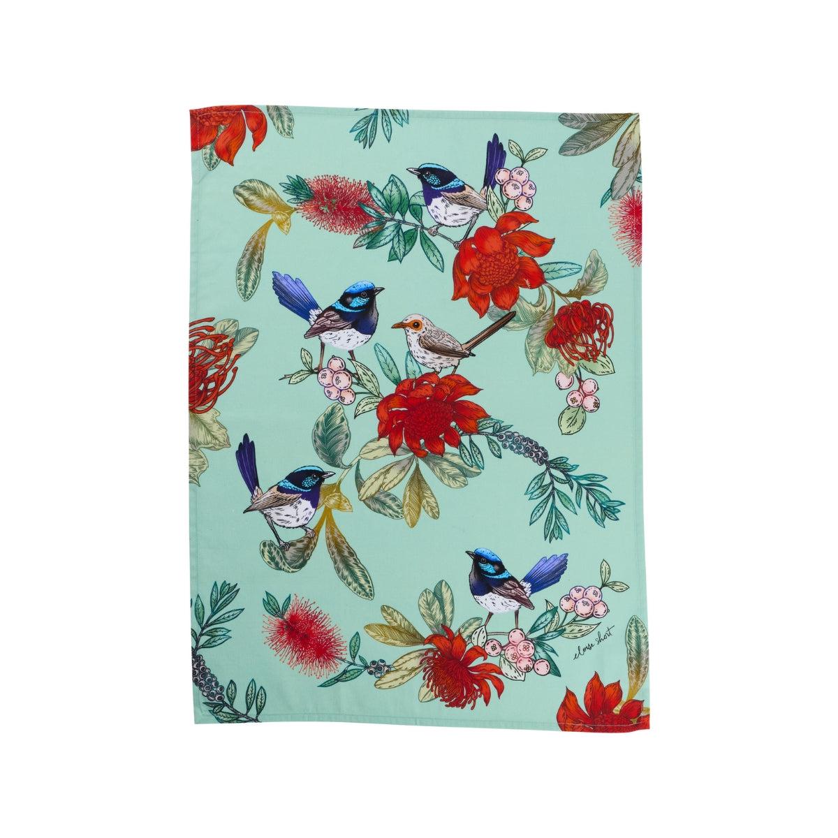 Eloise Short Native Grace Superb Fairy Wren Tea Towel 50x70cm