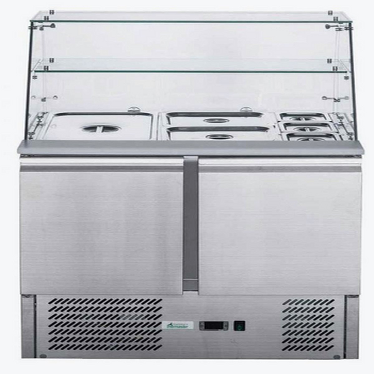 FED-X Two Door Salad Prep Fridge with Square Glass Top – XS900GC