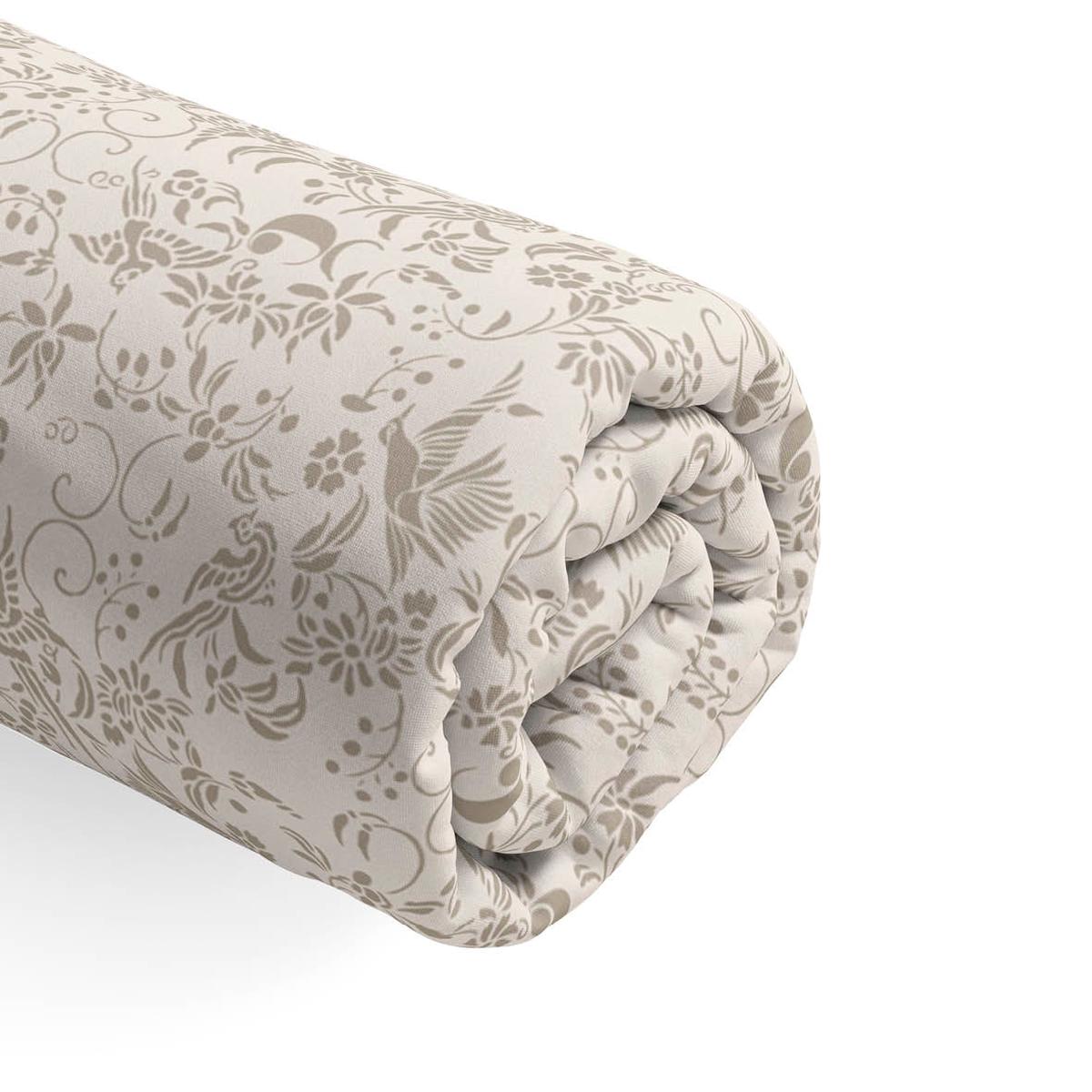 Fitted sheet cotton satin – Birds Taupe – 140 x 200 x 30 cm