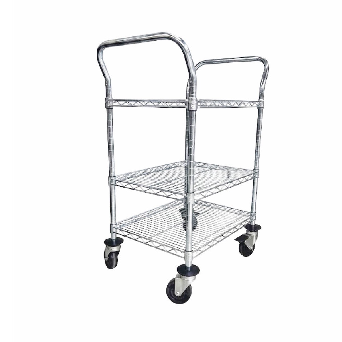 Nella 18″ x 24″ 3-Tier Chromed Rolling Wire Cart – MFC18243CH