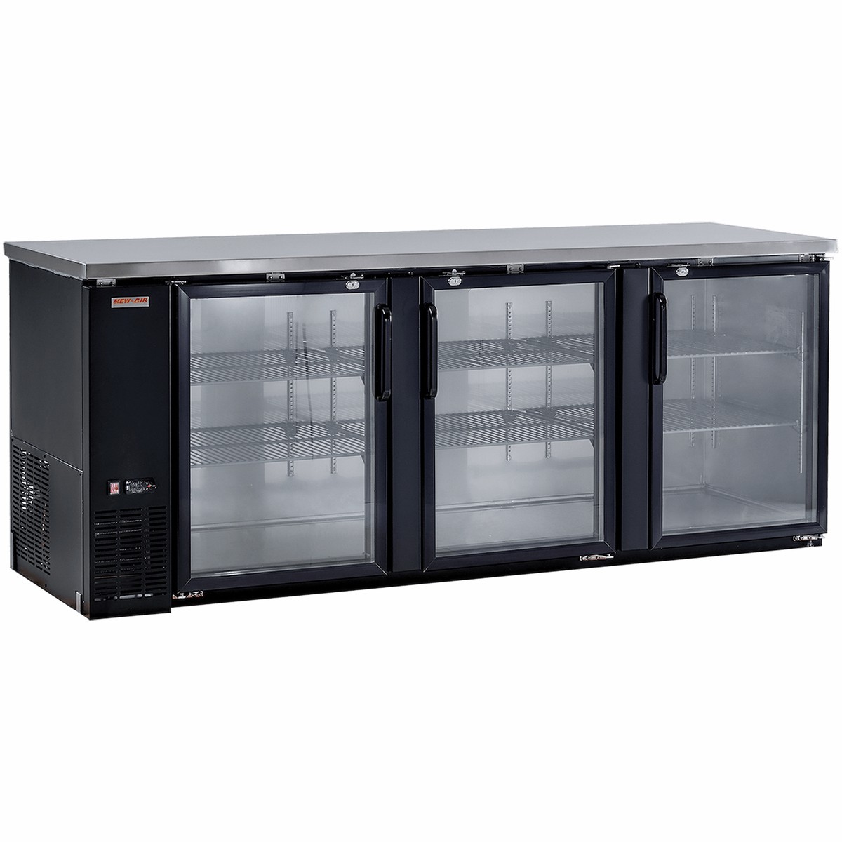 New Air NBB-90-SG 90″ Glass 3-Door Back Bar Refrigerator
