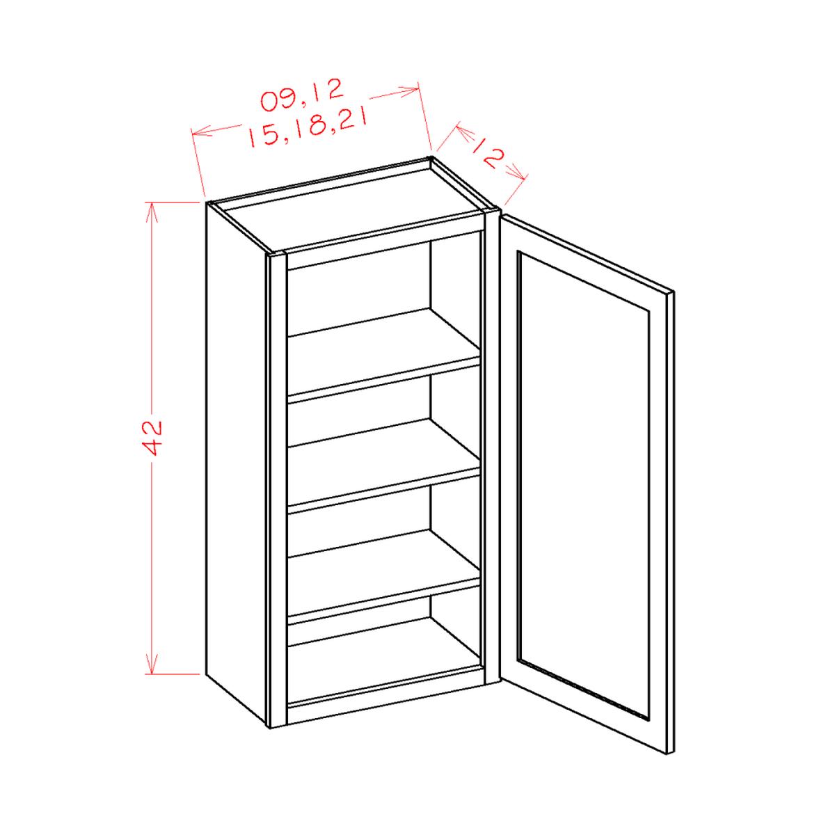 Shaker Cinder 18″ W x 42″ H Wall Cabinet Pre-Assembled