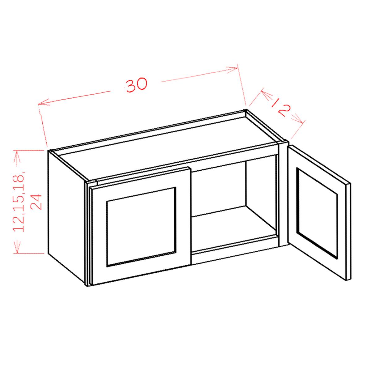 Shaker Cinder 30″ W x 15″ H Wall Cabinet