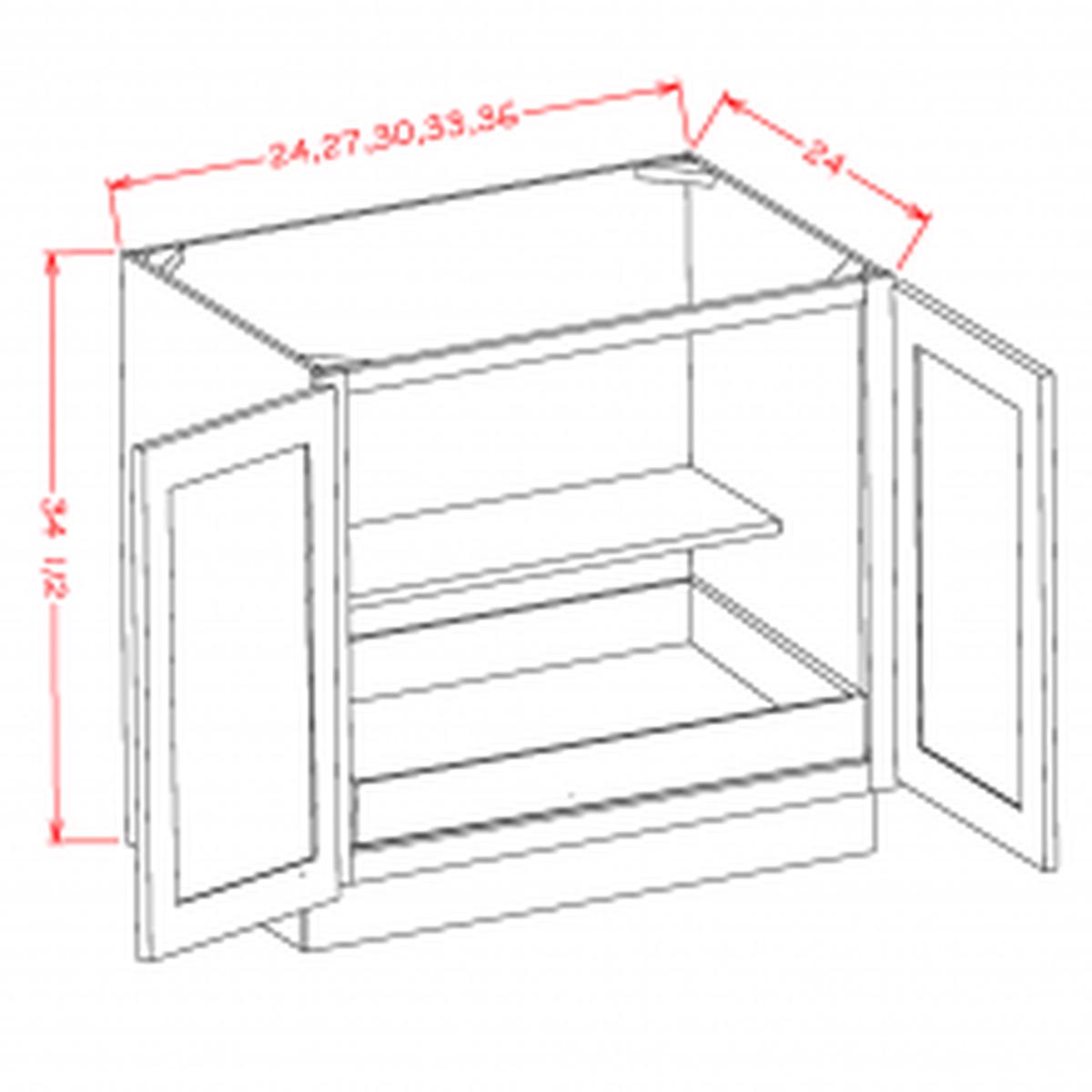 Shaker Grey 27″ Full Height Door Base Cabinet w/ 1 Rollout Shelf