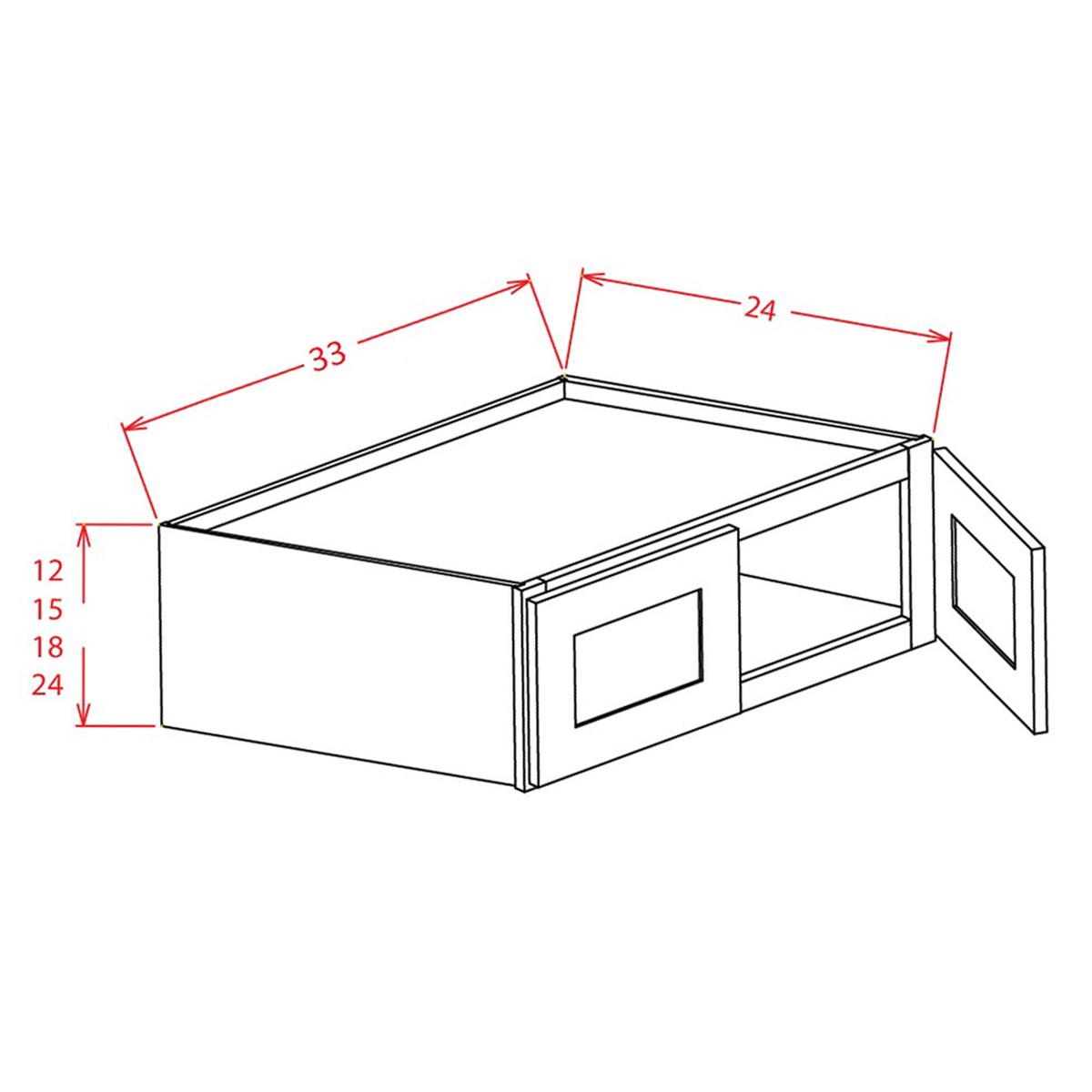 Slim Shaker White 33″ W x 15″ H Wall Refrigerator Cabinet Pre-Assembled