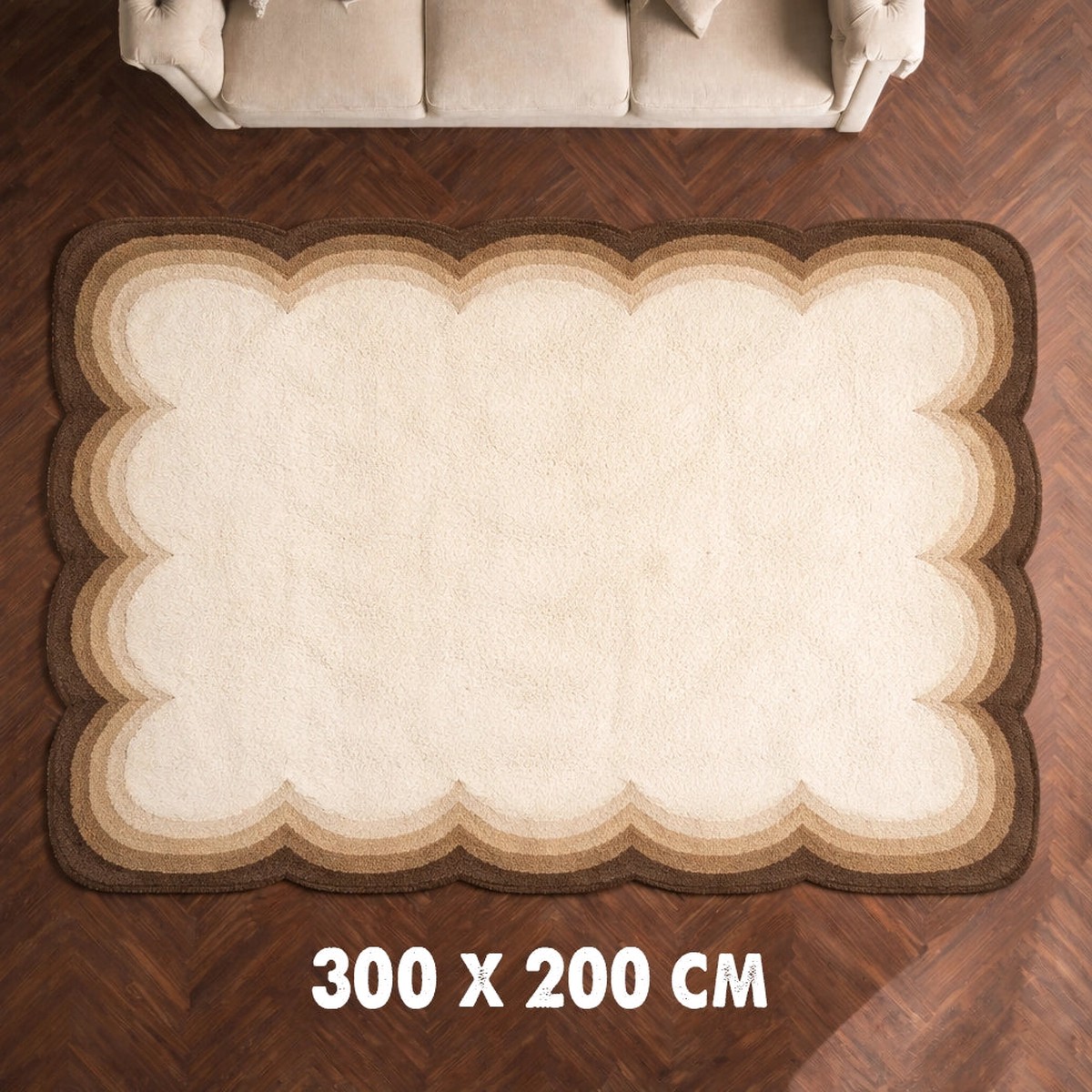 SSR2413 NZ Washable Wool Carpet 200 x 300 cm Dark Beige