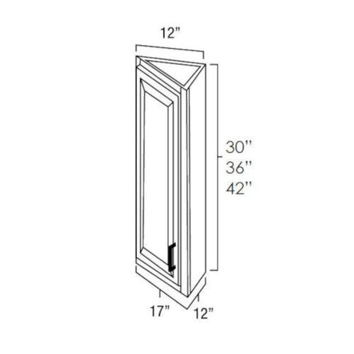 Toffee Shaker 12″ x 30″ Wall End Angle Cabinet Pre-Assembled