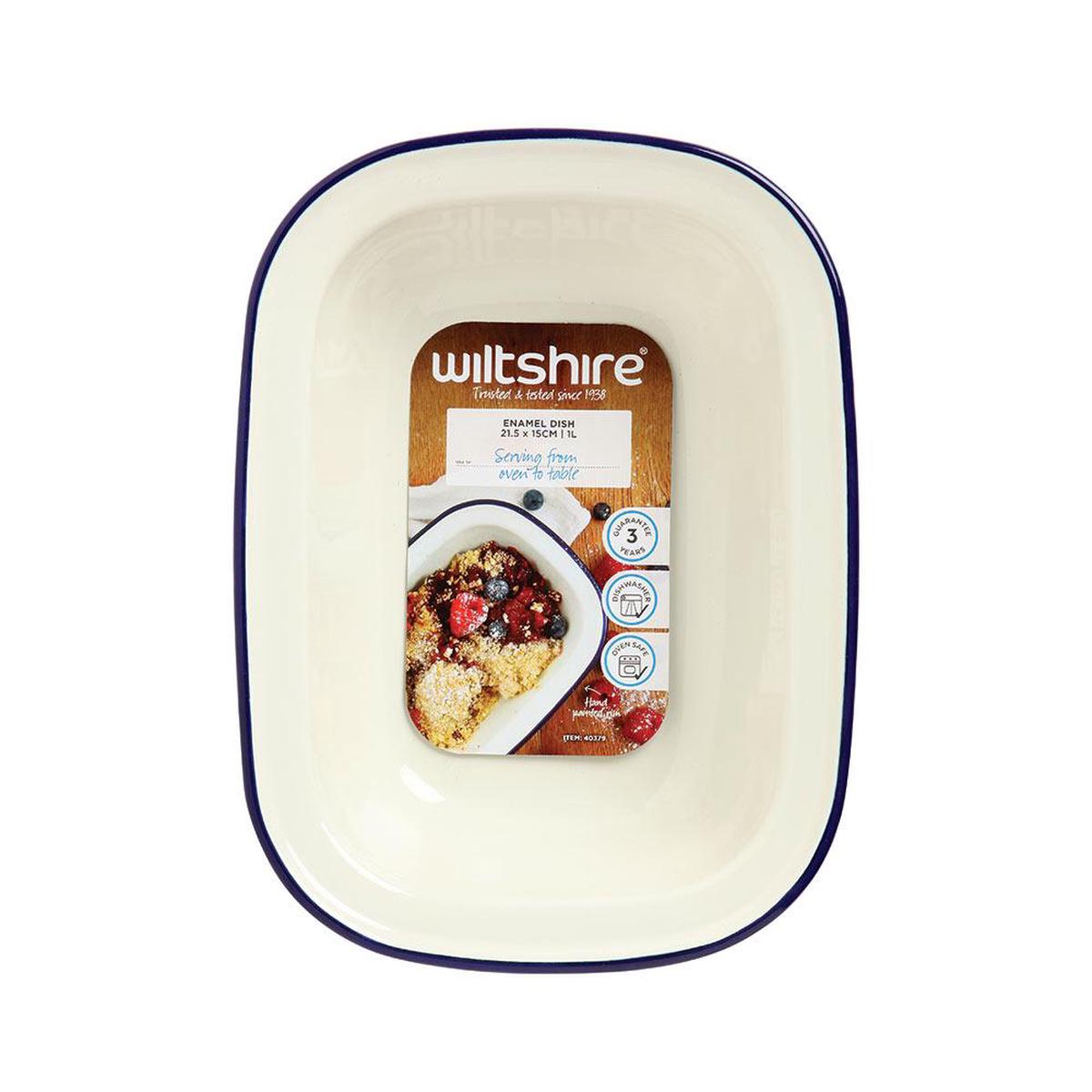 Wiltshire Enamel Oblong Pie Dish 1L