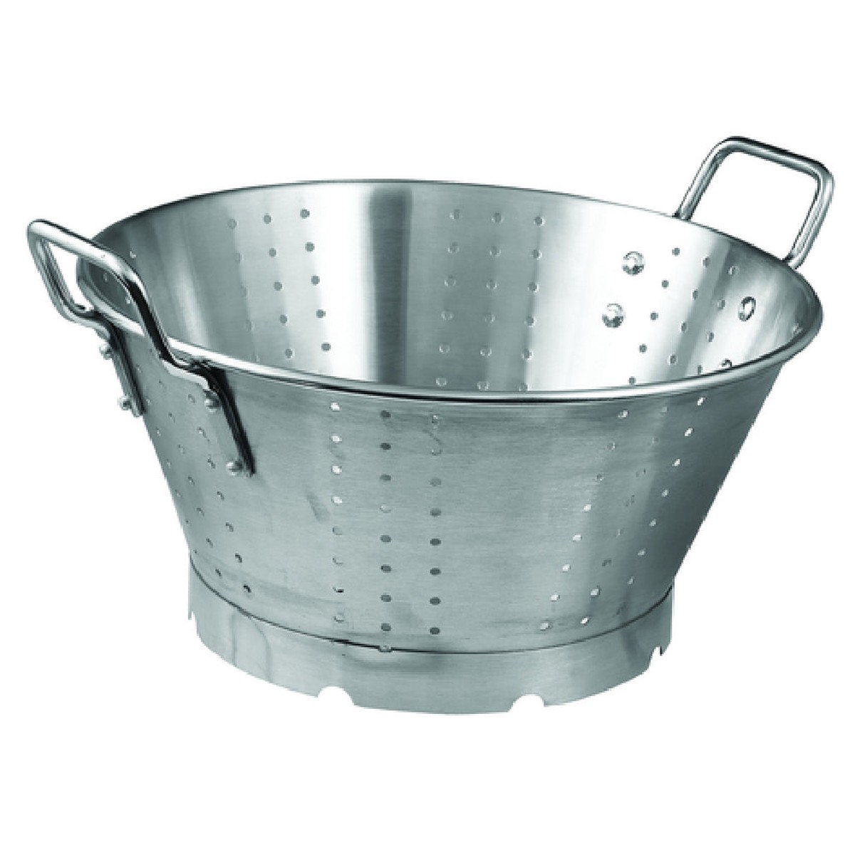 Winco SLO-16 16 Quart Colander Medium Holes Round Heavy Duty Stainless Steel