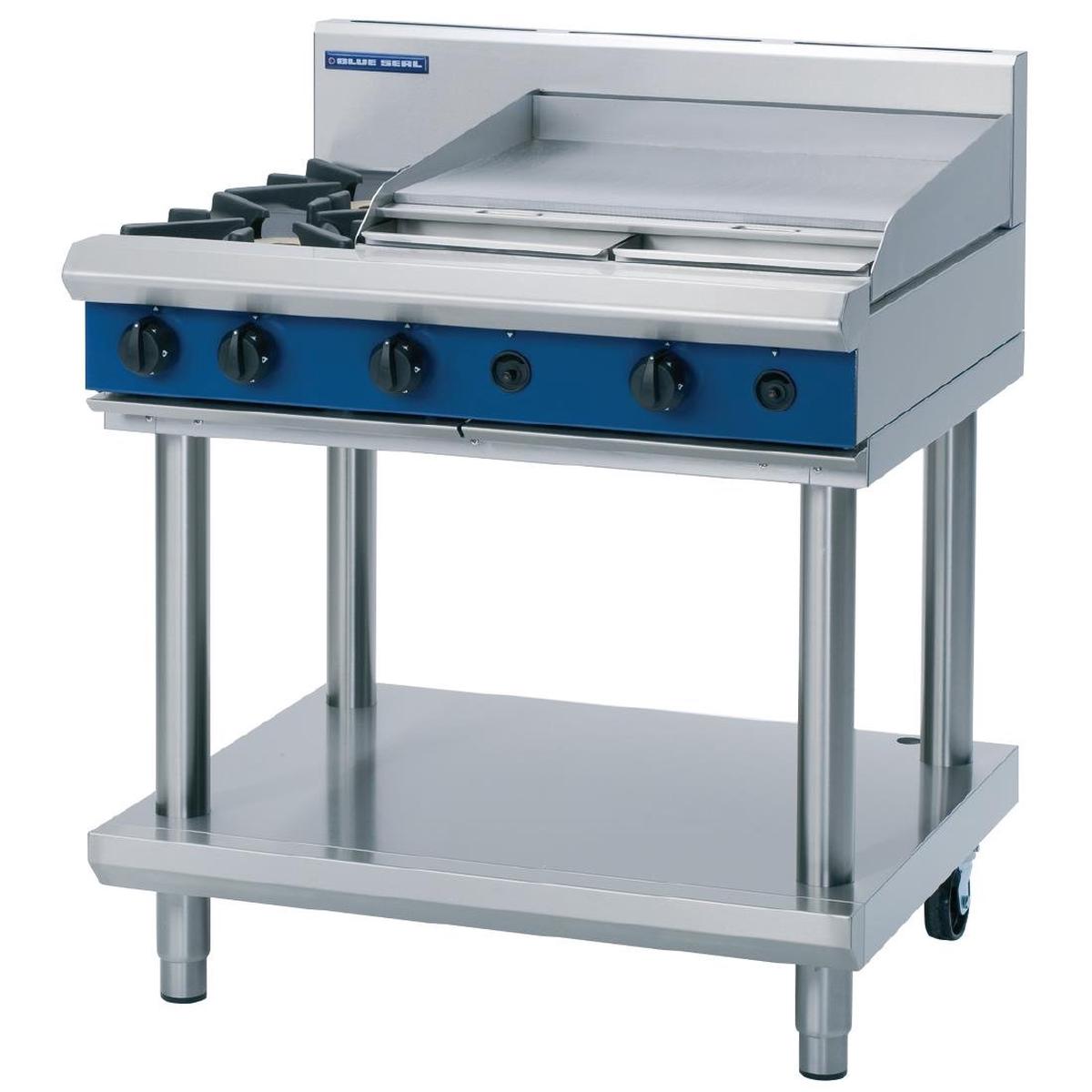 Blue Seal Evolution Cooktop 2 Open/1 Griddle Burner LPG on Stand 900mm G516B-LS/L – GK154-P