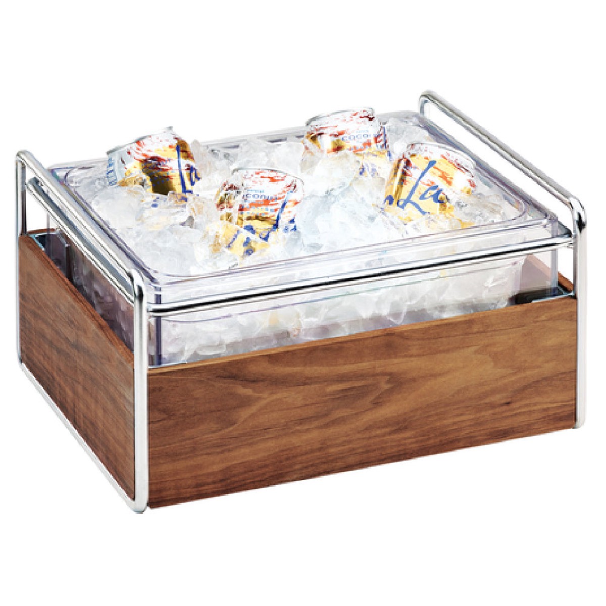 Cal Mil 3702-10-49 11 Inch Mid-Century Ice Housing with Clear Polycarbonate Pan