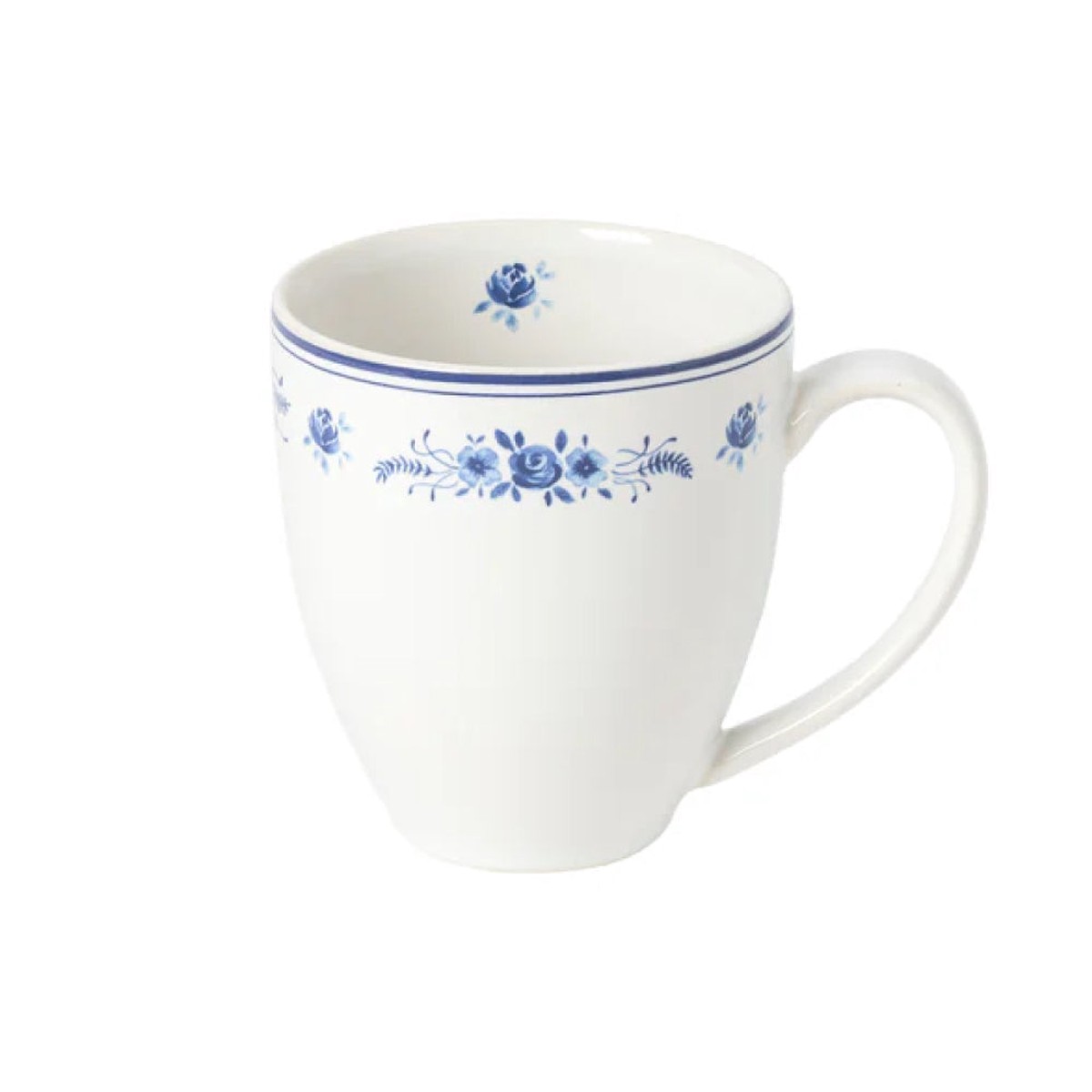 Costa Nova 14 Oz. Vila White-Blue Floral Stoneware Mug – 6/Case – COC132-WBL