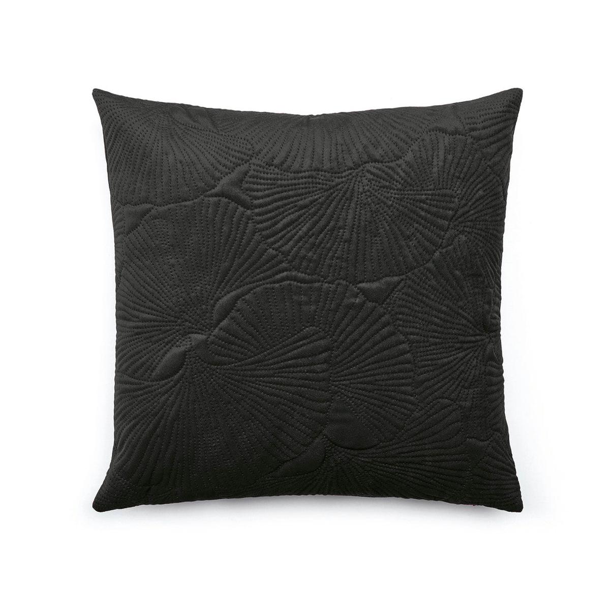Cushion cover embossed – flower Anthracite – 45 x 45 cm