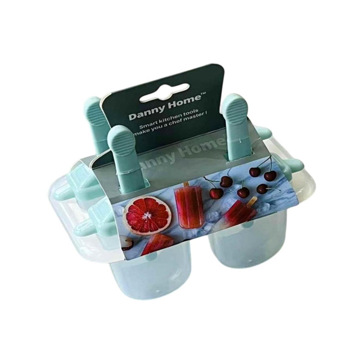 Danny Home 4Pc Plastic Ice Popsicle Mould 17X11X16Cm-Mint Green