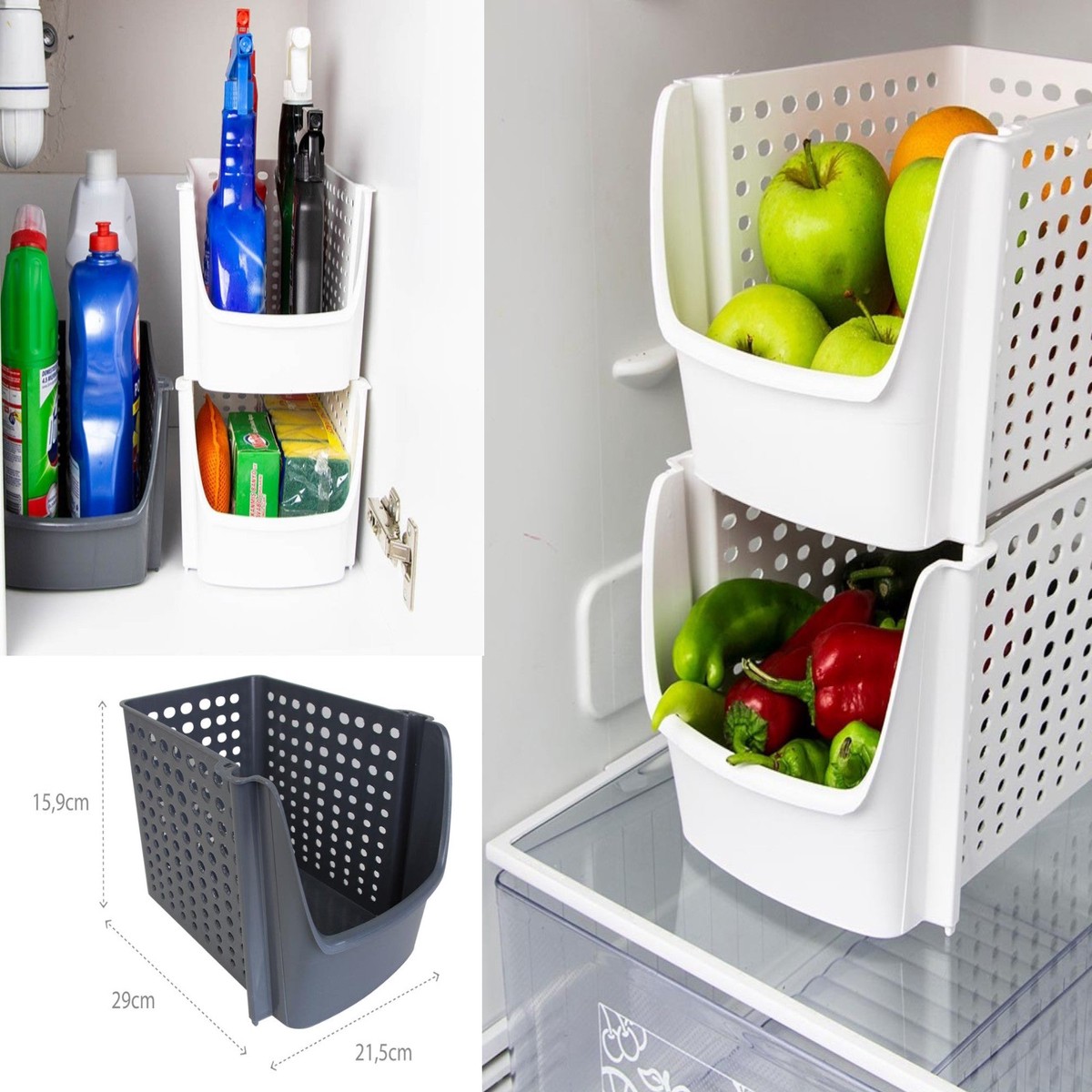 DecoBella Stackable Large Organizer Basket
