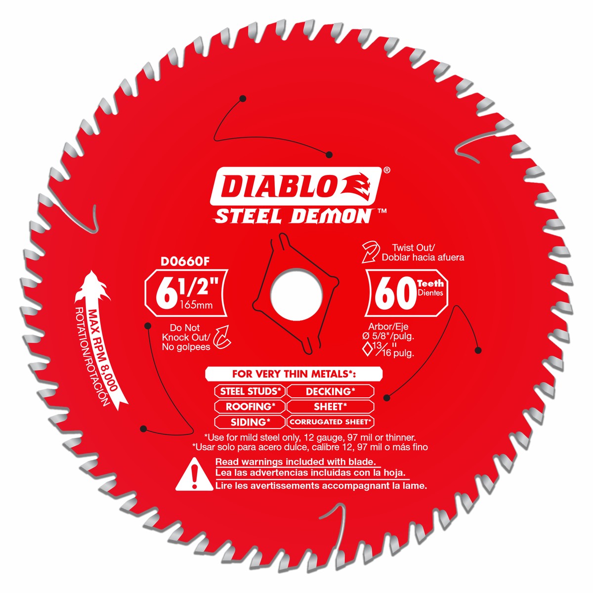 Diablo Steel Demon Saw Blade for Thin Metal 6-1/2″ 60 Teeth