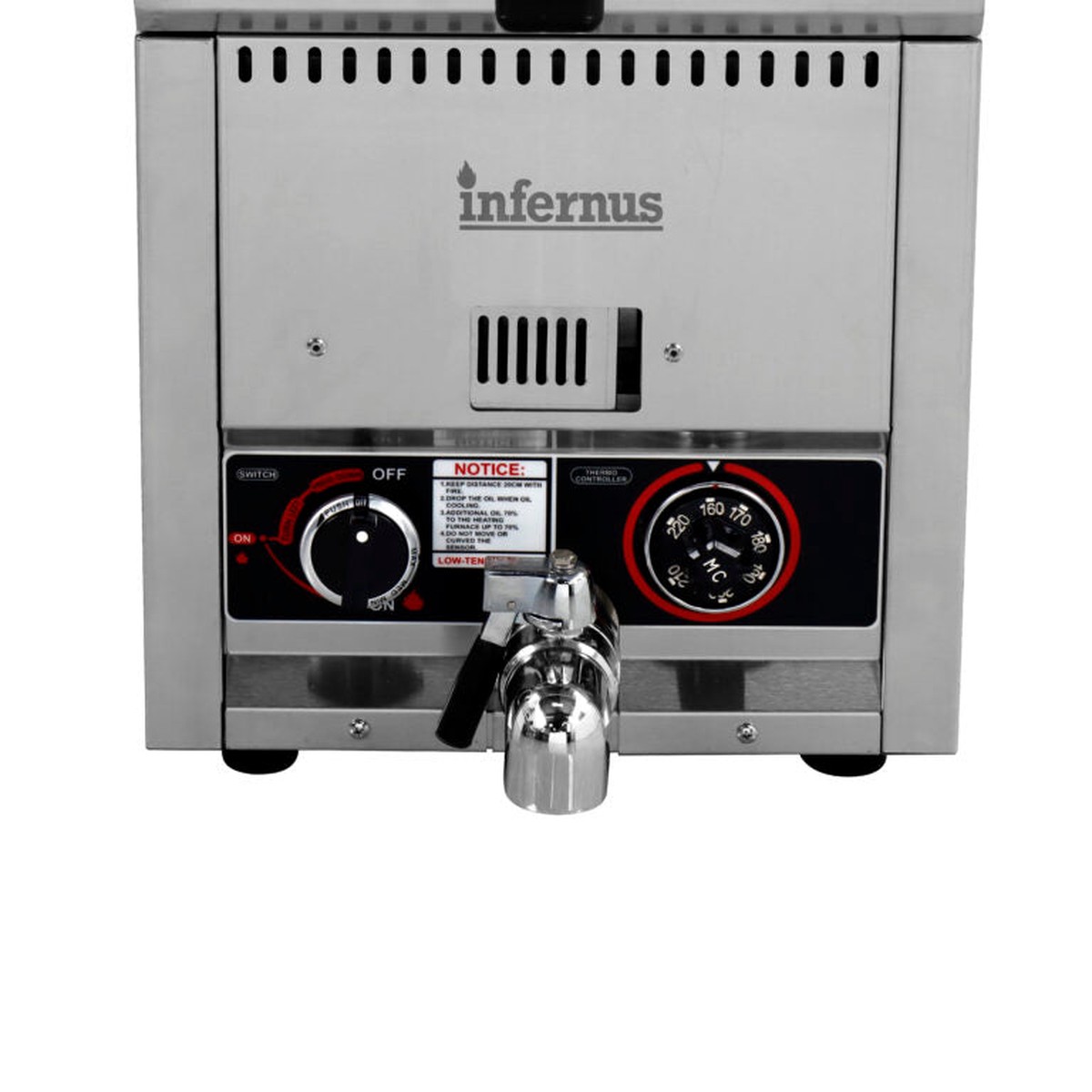 Infernus Countertop Single Tank Gas Fryer NG